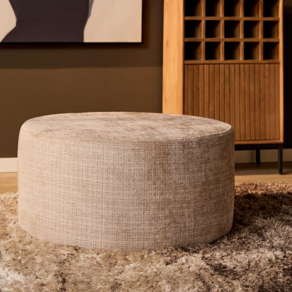 Ronde Hocker Maaike Beige 80 cm