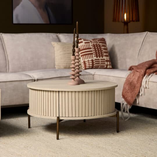Ronde Salontafel Madison Zand Mangohout 80 cm