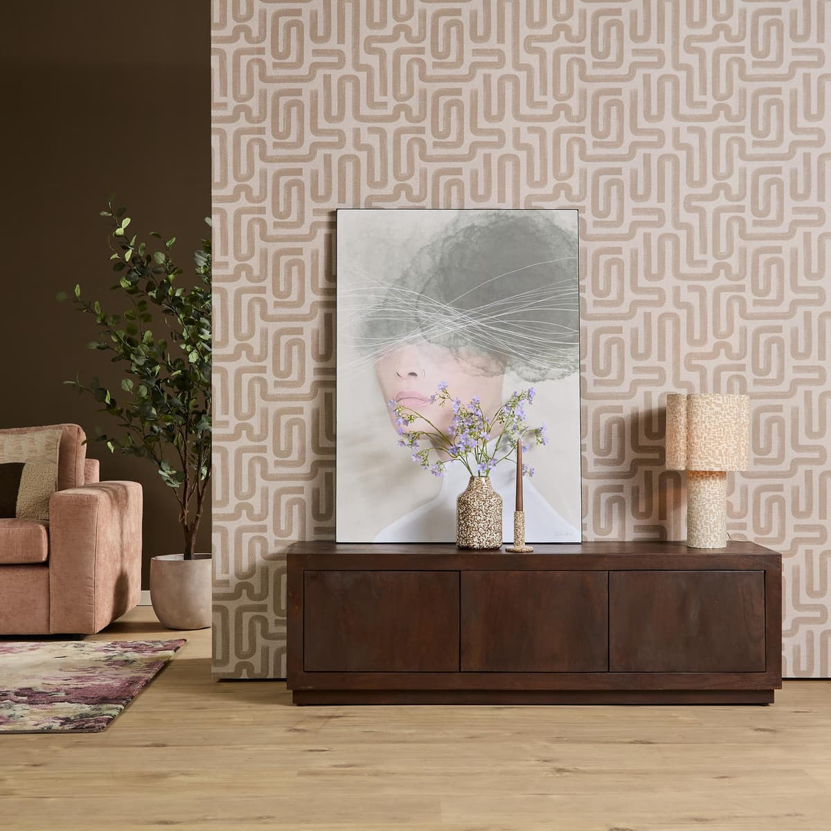 Tv meubel Brussel Bruin Mangohout 150 cm - 1
