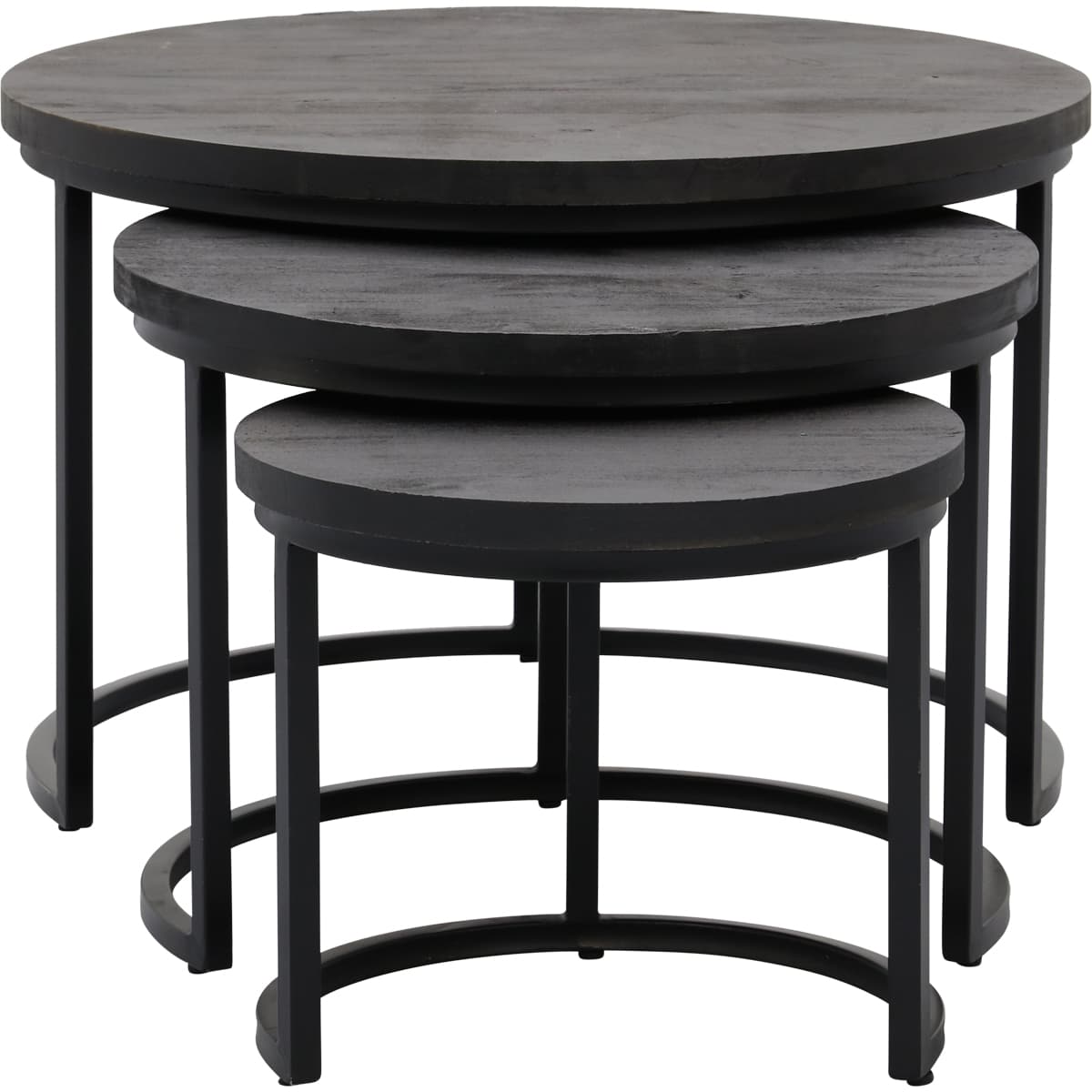 Salontafel Enzo set van 3 zwart - 3