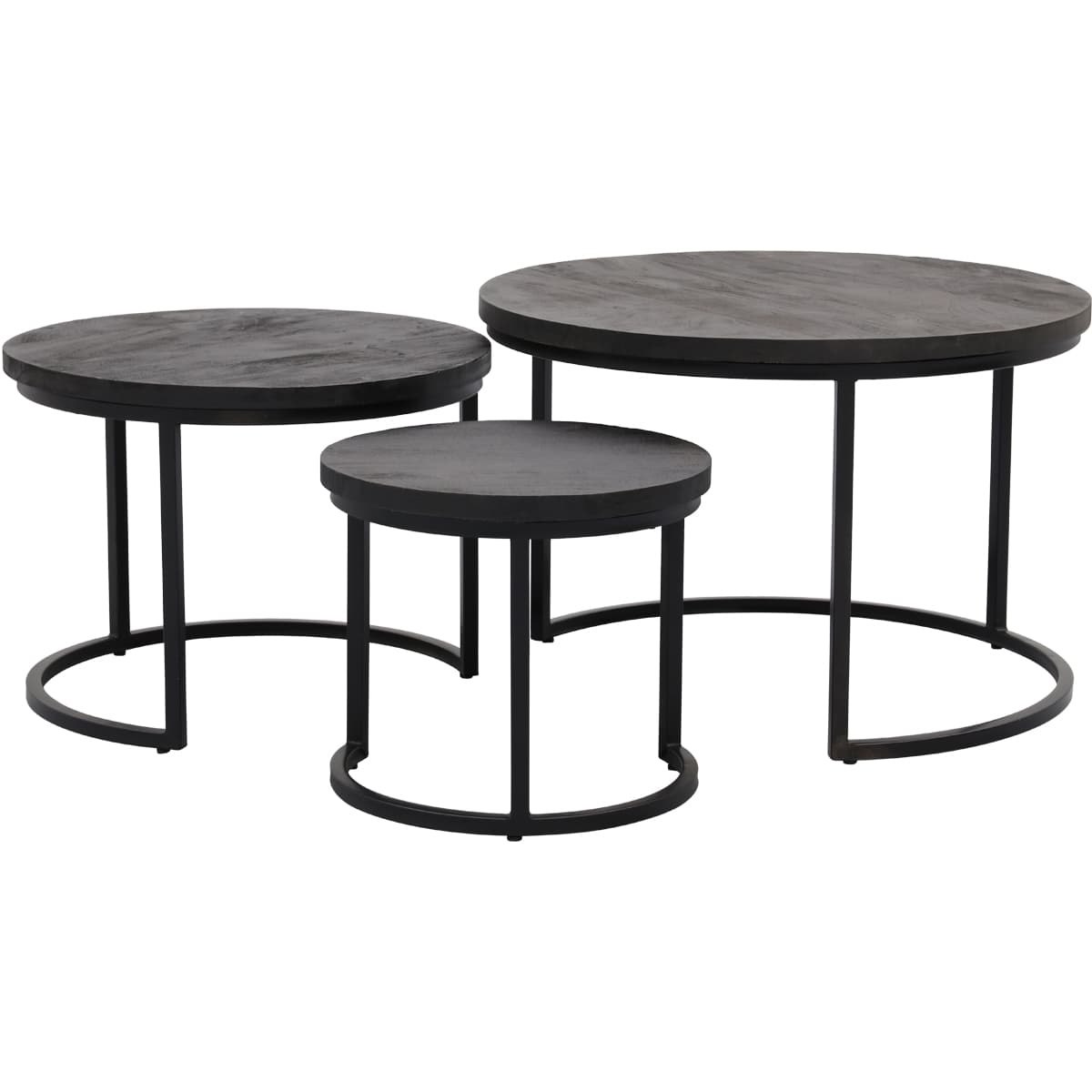 Salontafel Enzo set van 3 zwart - 4