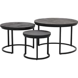 Salontafel Enzo set van 3 zwart - 4