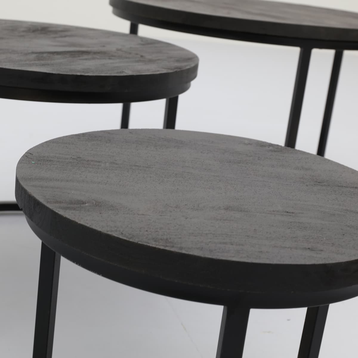 Salontafel Enzo set van 3 zwart - 6