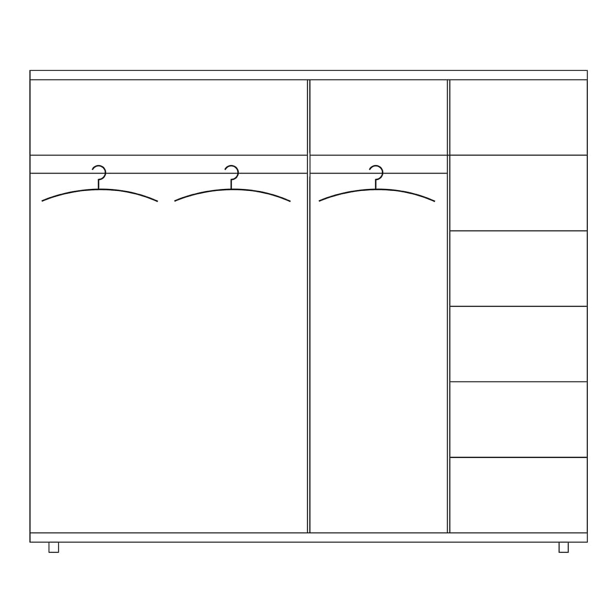 Kledingkast Fiona 4 deurs - 2