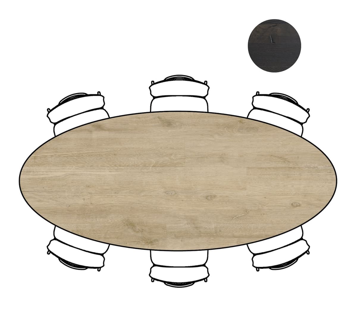 Tafel ellips 250x110cm Arvada natural - 3