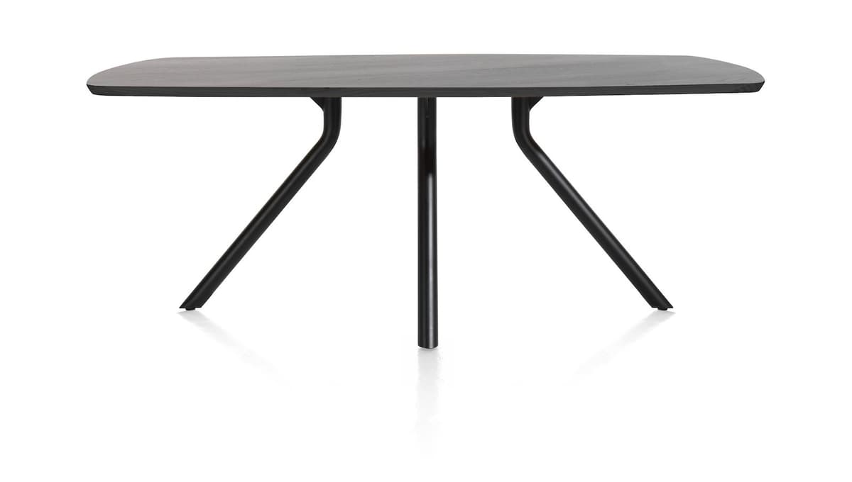 Tafel ovaal 160x100 cnp Arvada Centrale poot zwart Onyx - 1