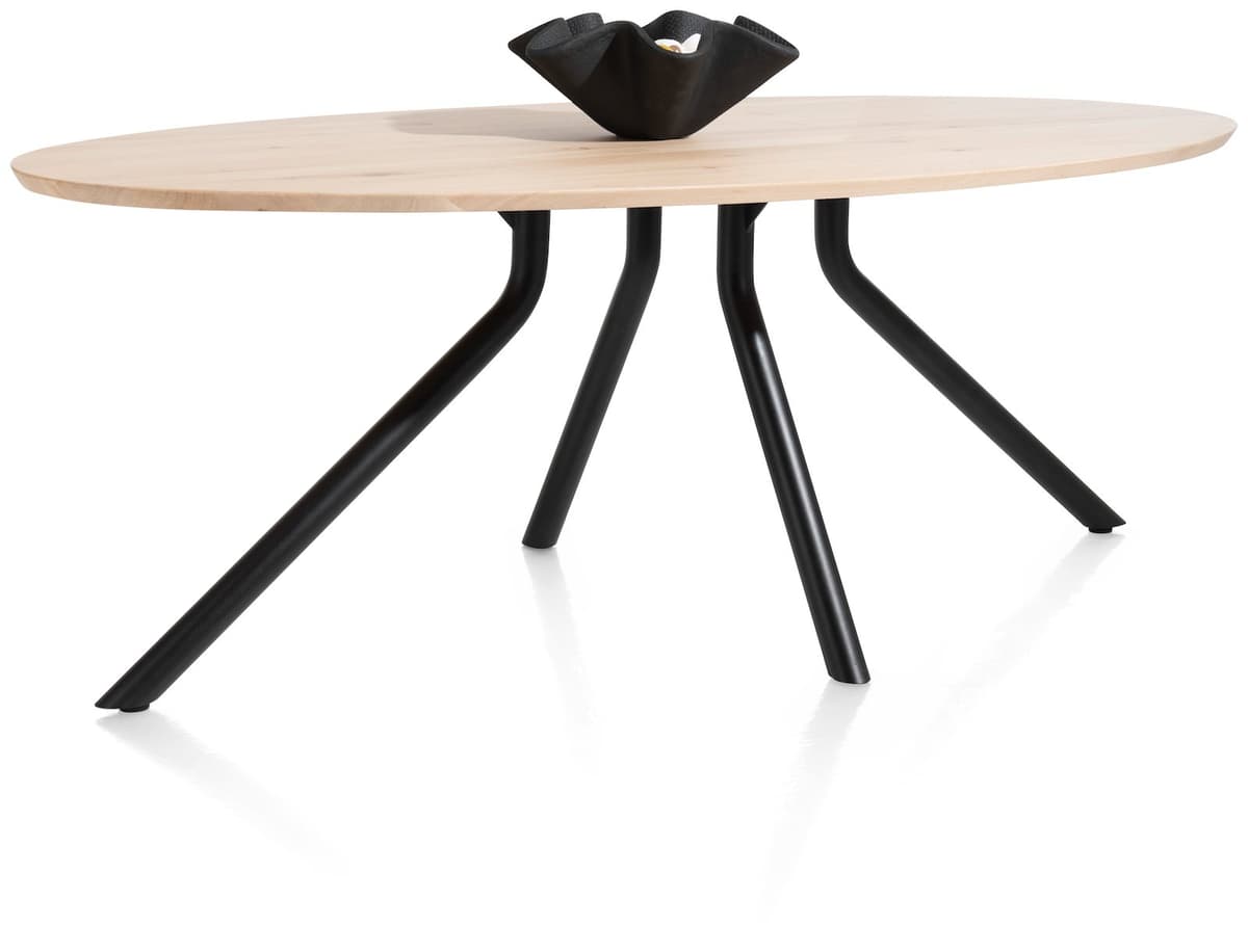 Tafel ellips 220x110 cp Arvada Centrale poot zwart natural - 7