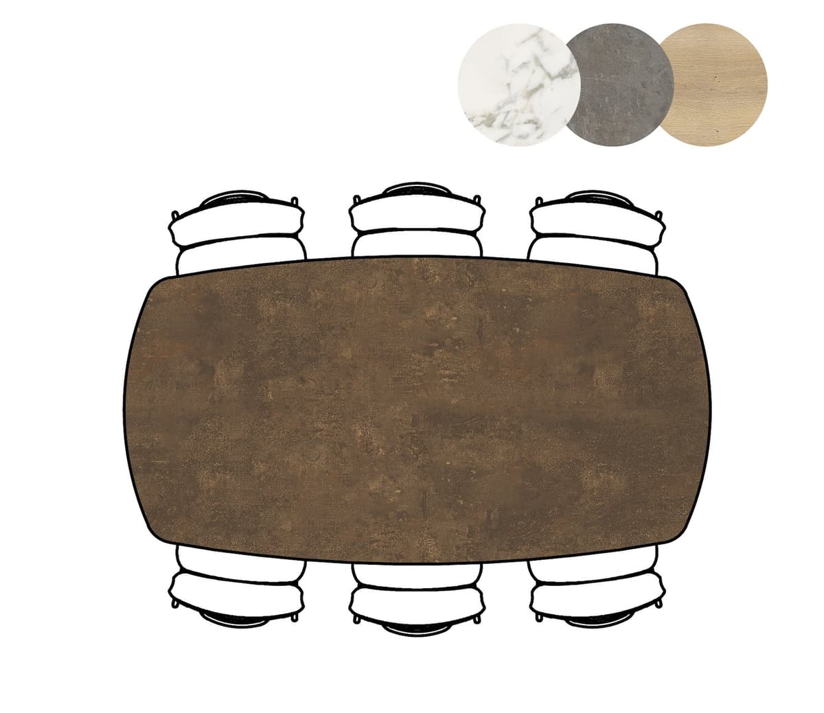 Tafel ovaal 105x200cm Masura Roest - 4