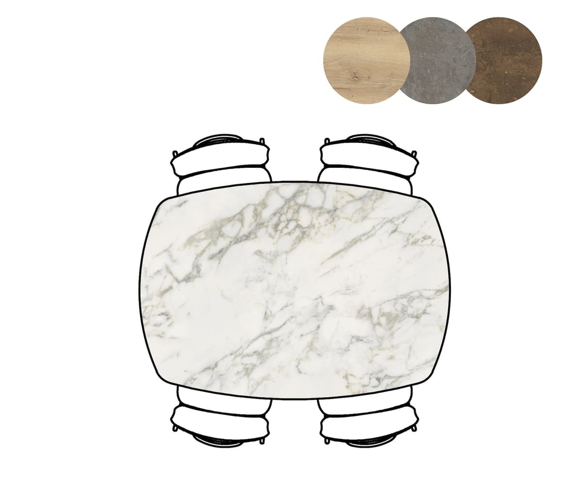 Tafel ovaal 105x150cm Masura wit - 3