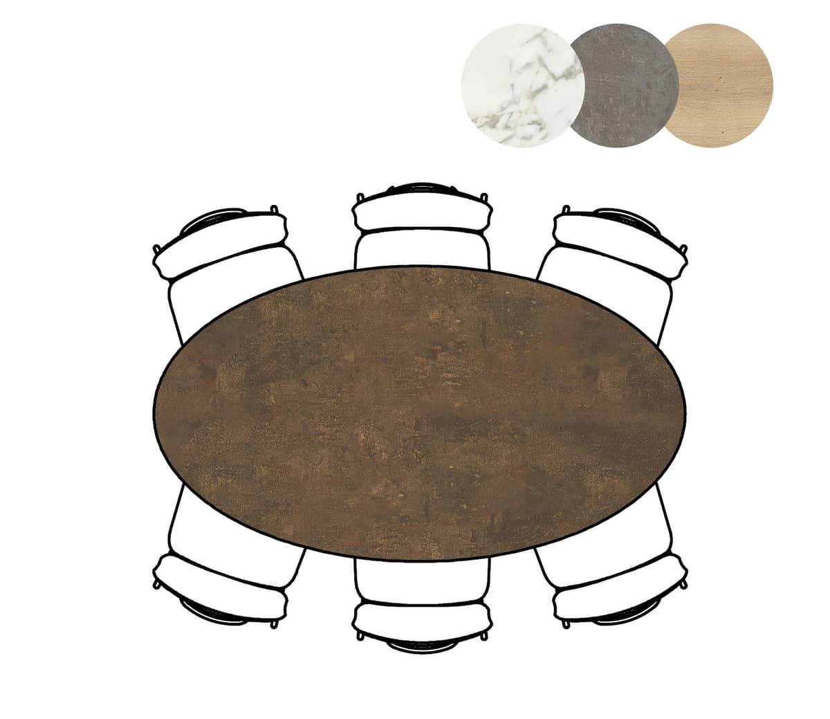 Bartafel 100x180 ellips Masura Roest - 4